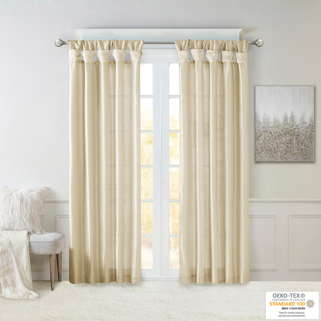 Madison Park Twist Tab Lined Window Curtain Panel