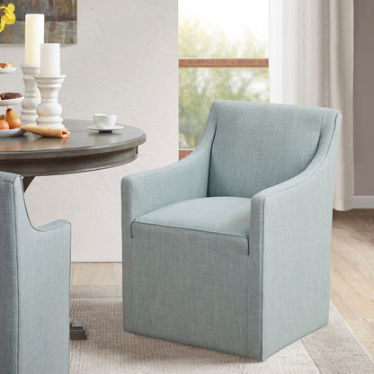 Madison Park Skirted Dining Arm Chair with Casters