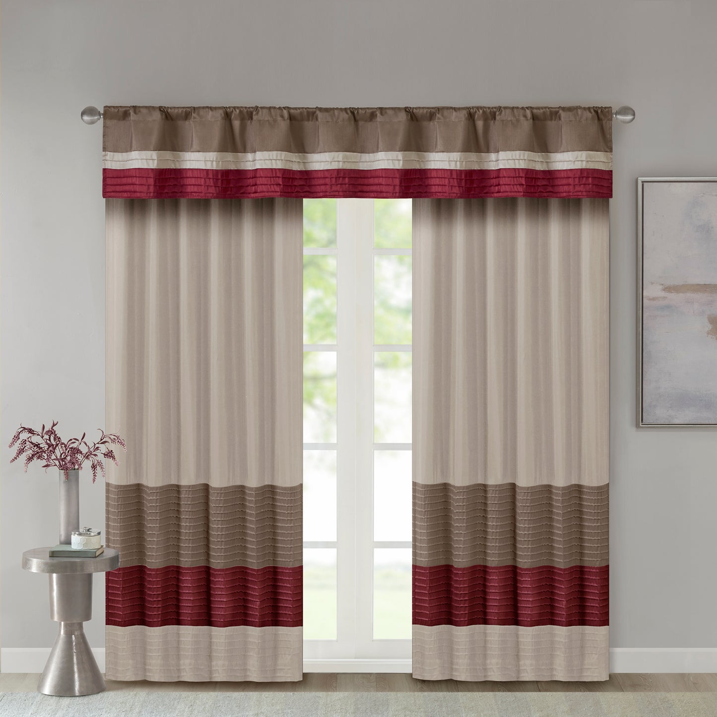 Madison Park Polyoni Pintuck Window Valance