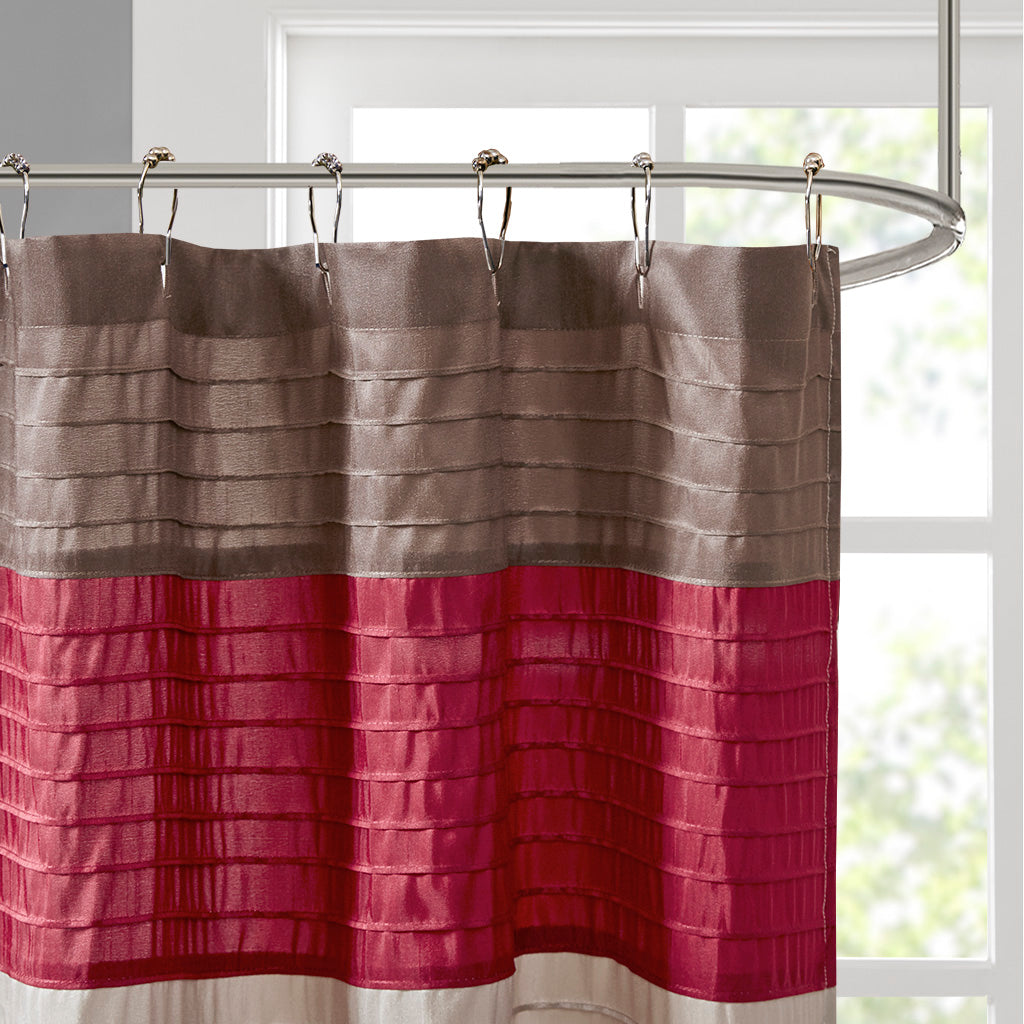 Madison Park Faux Silk Shower Curtain