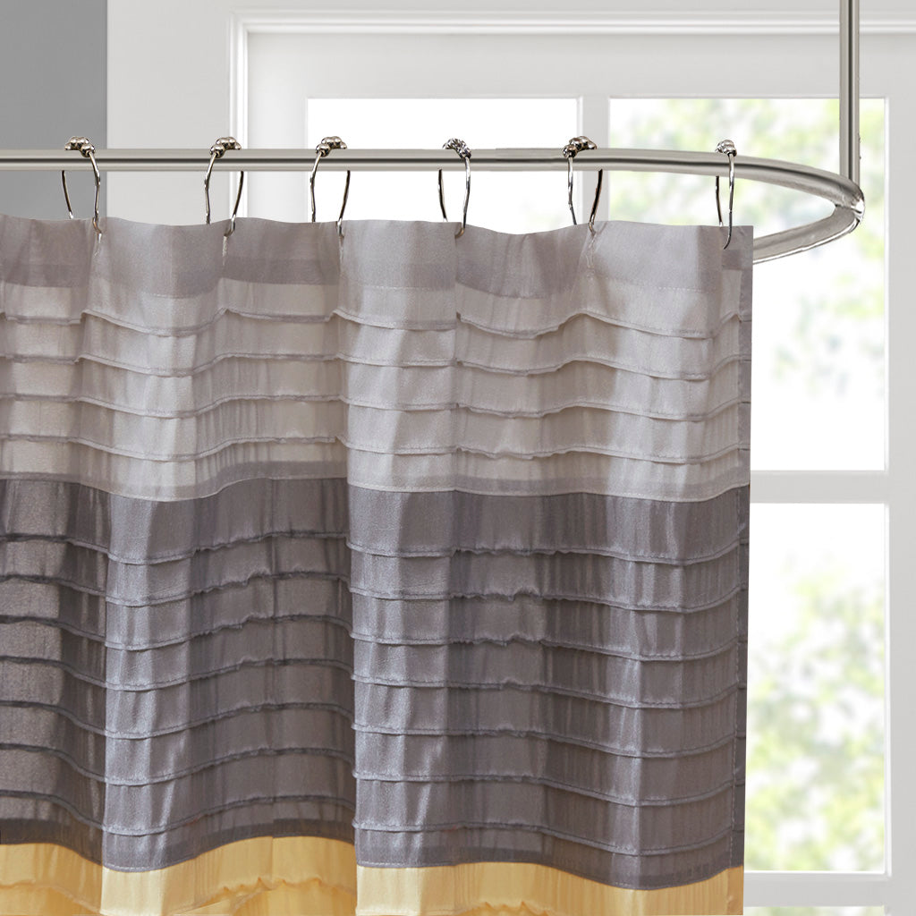 Madison Park Faux Silk Shower Curtain