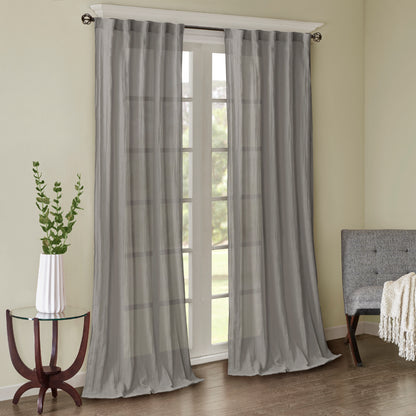 Madison Park Solid Crushed Curtain Panel Pair