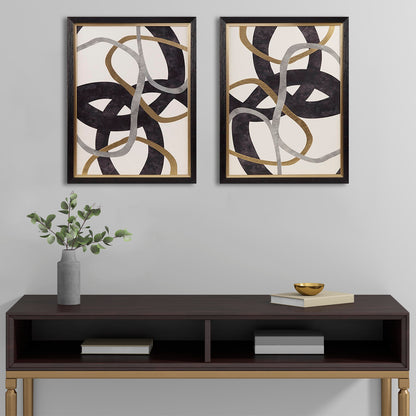 Madison Park Gold Foil Abstract 2-piece Framed Canvas Wall Art Set