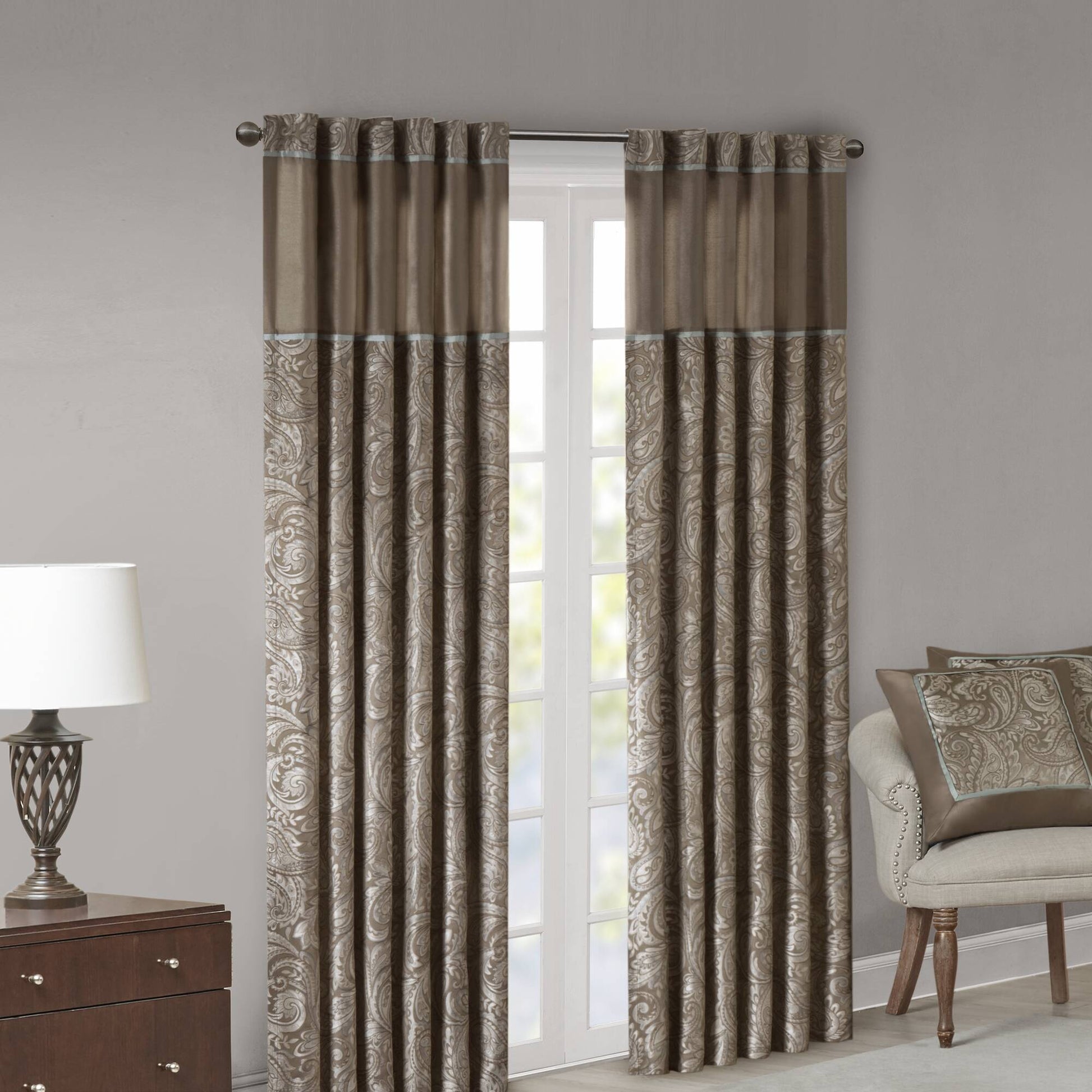 Madison Park Jacquard Curtain Panel Pair