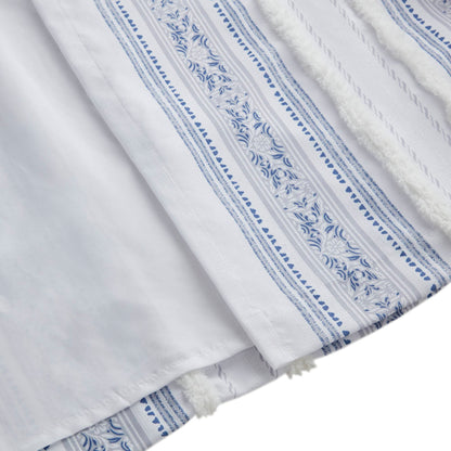 Madison Park Poly Printed Curtain Panel with Tufted Stripe and Lining