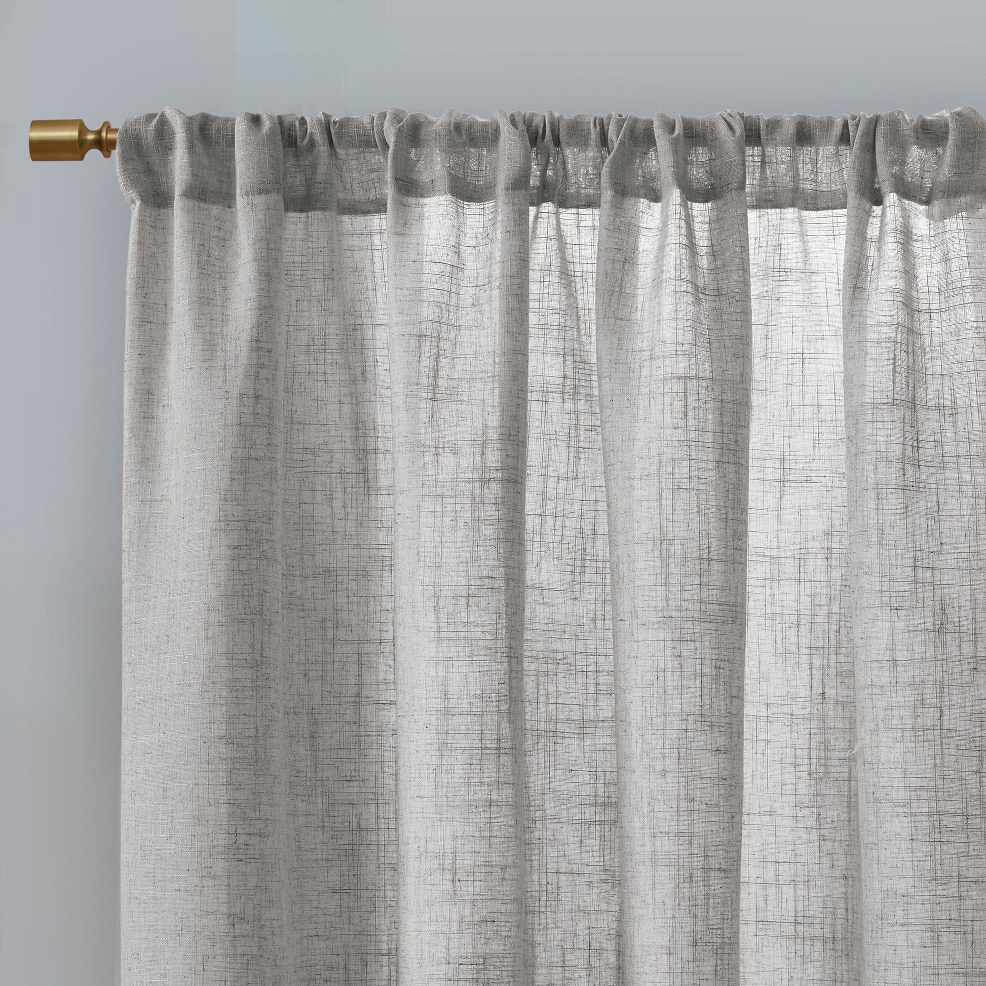 Madison Park Linen Blend Light Filtering Curtain Panel Pair