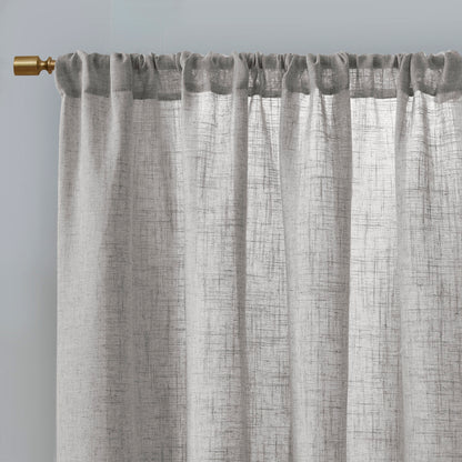 Madison Park Linen Blend Light Filtering Curtain Panel Pair