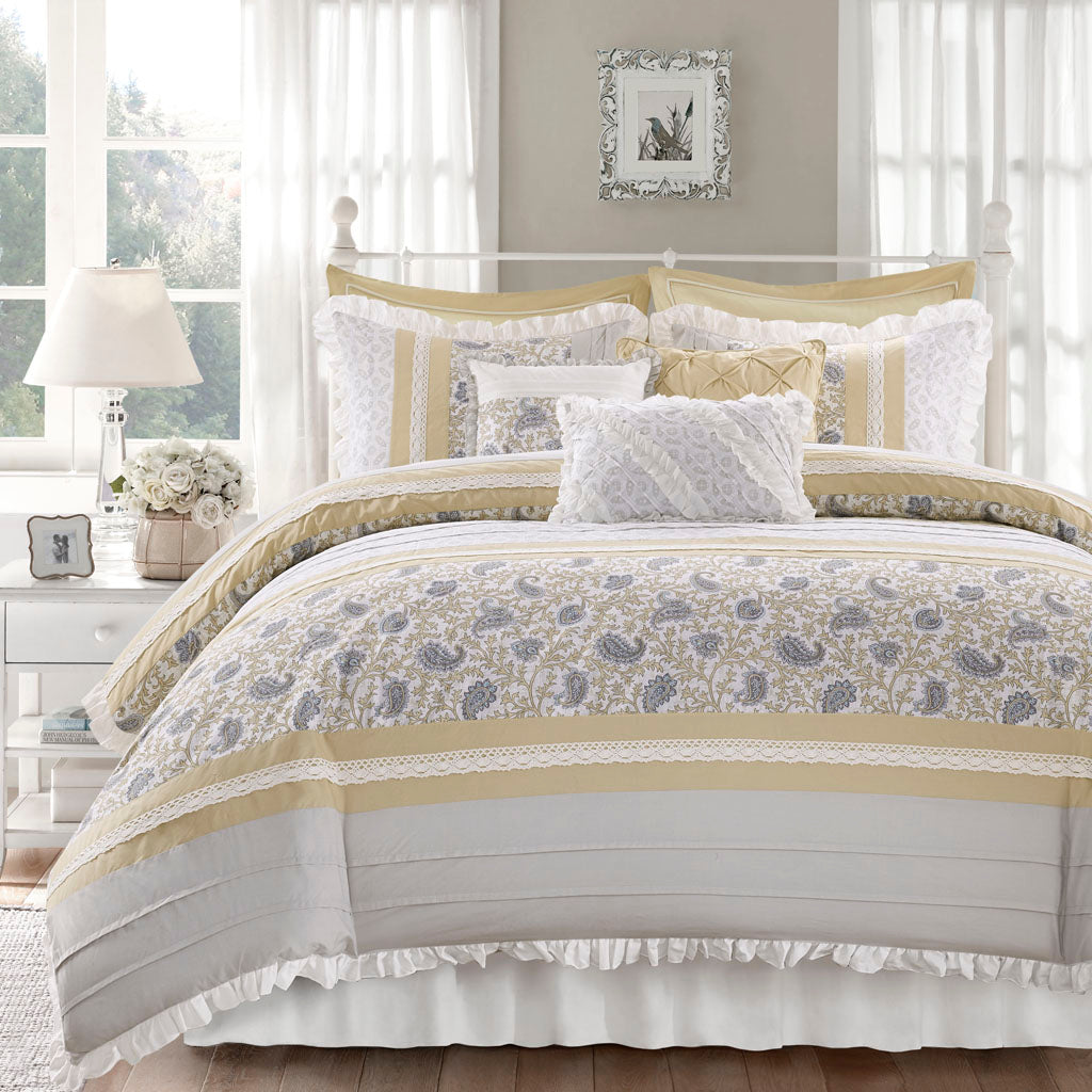 Madison Park 9 Piece Cotton Percale Comforter Set