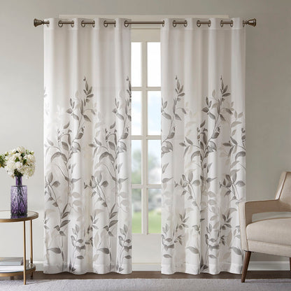 Madison Park Burnout Printed Curtain Panel Pair