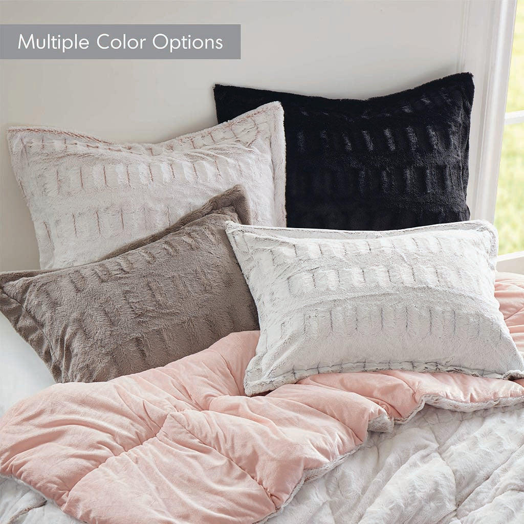 Madison Park Back Print Long Fur Comforter Mini Set