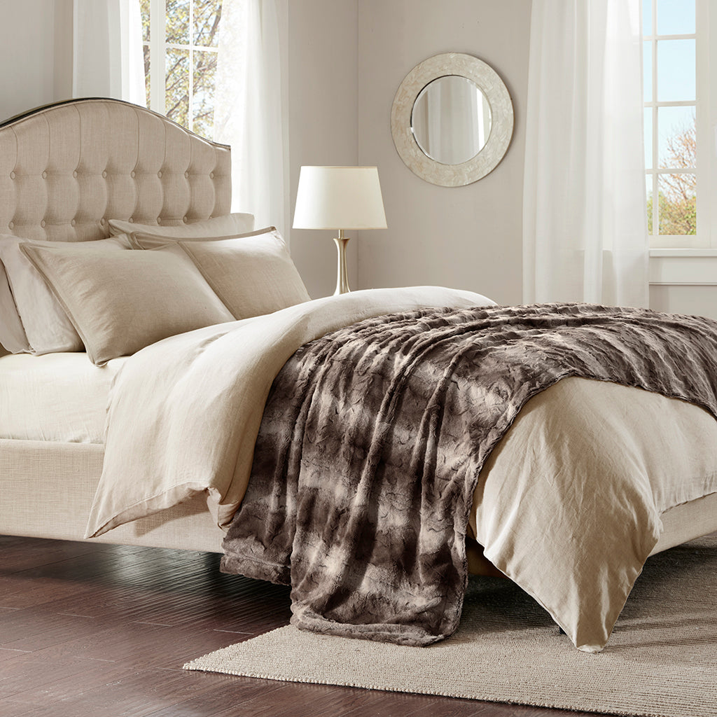 Madison Park Faux Fur Oversized Bed Throw