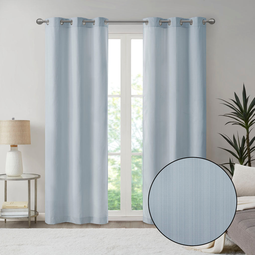 Madison Park Basketweave Room Darkening Curtain Panel Pair