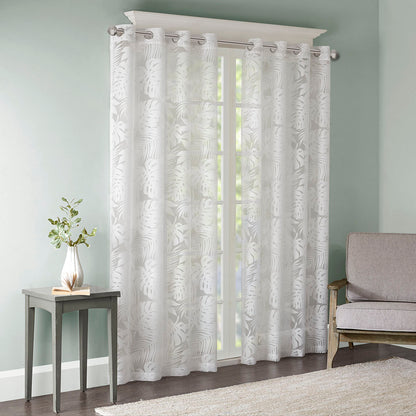 Madison Park Palm Leaf Burnout Window Sheer