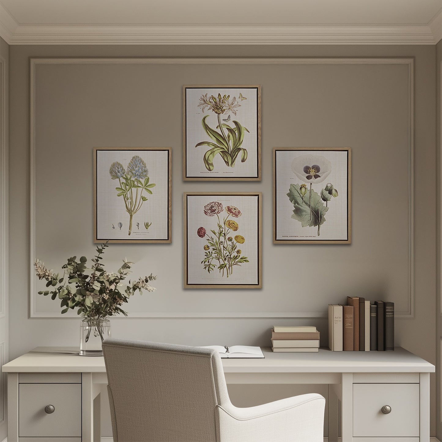 Madison Park 4-piece Botanical Illustration Framed Canvas Wall Art Set