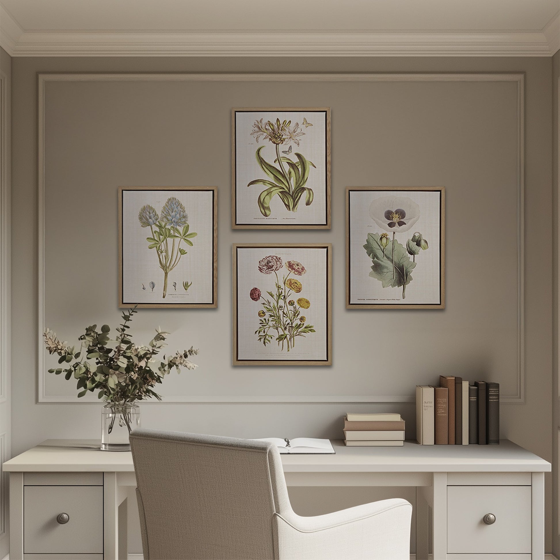 Madison Park 4-piece Botanical Illustration Framed Canvas Wall Art Set