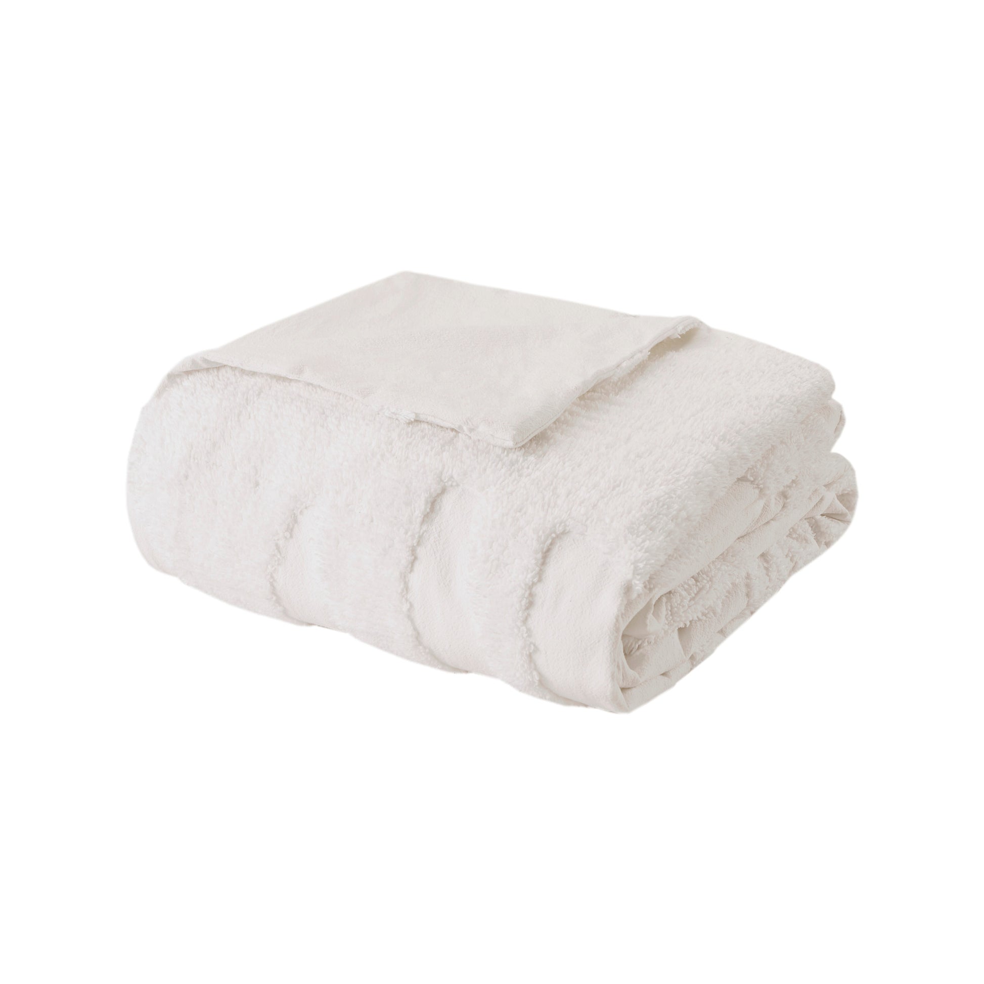 Madison Park 3 Piece Tufted Cotton Chenille Palm Duvet Cover Set