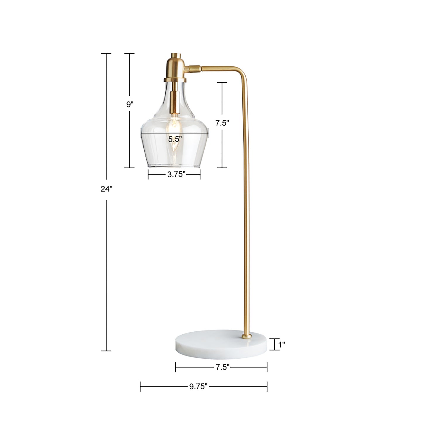 Hampton Hill 24" H Table Lamp with Marble Base