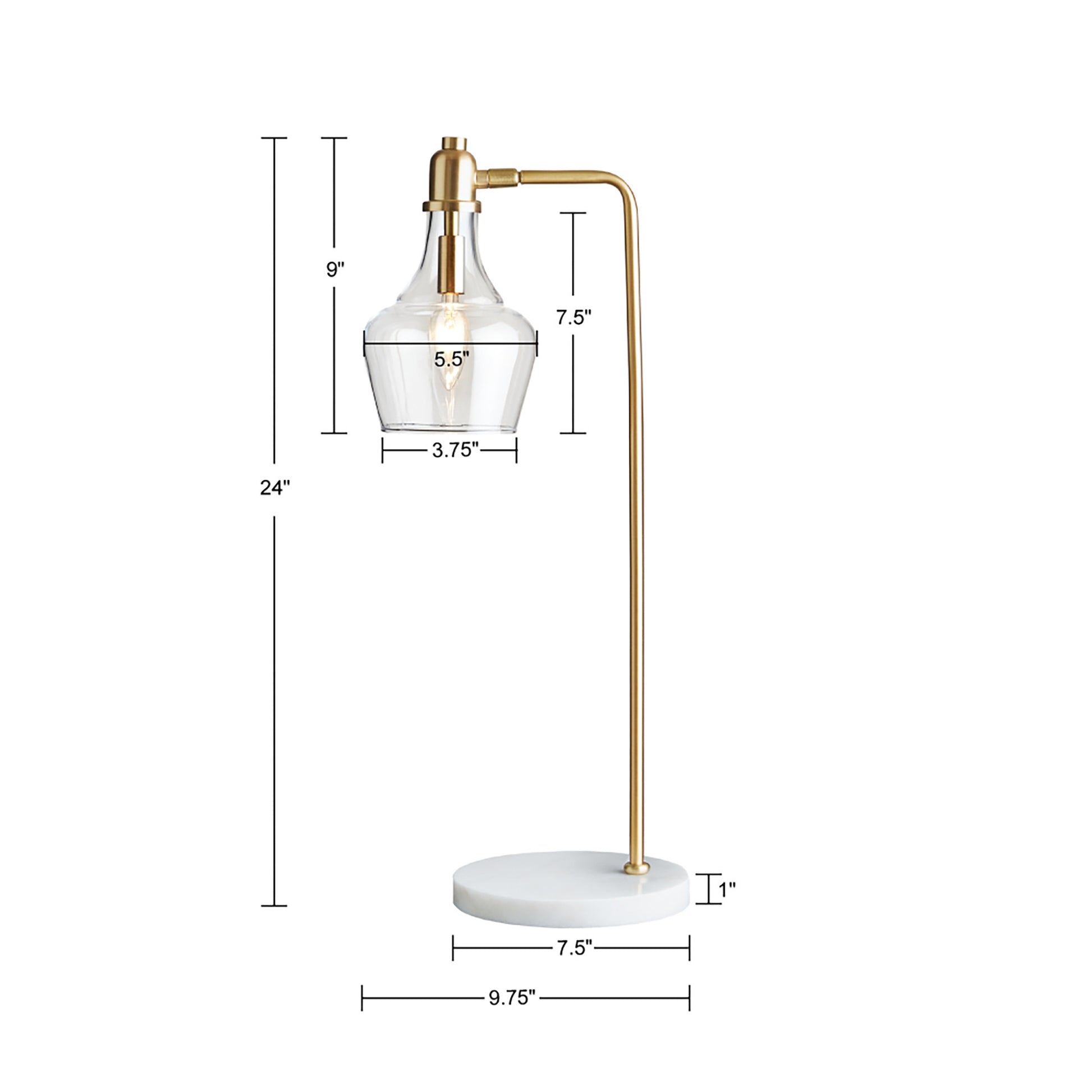 Hampton Hill 24" H Table Lamp with Marble Base