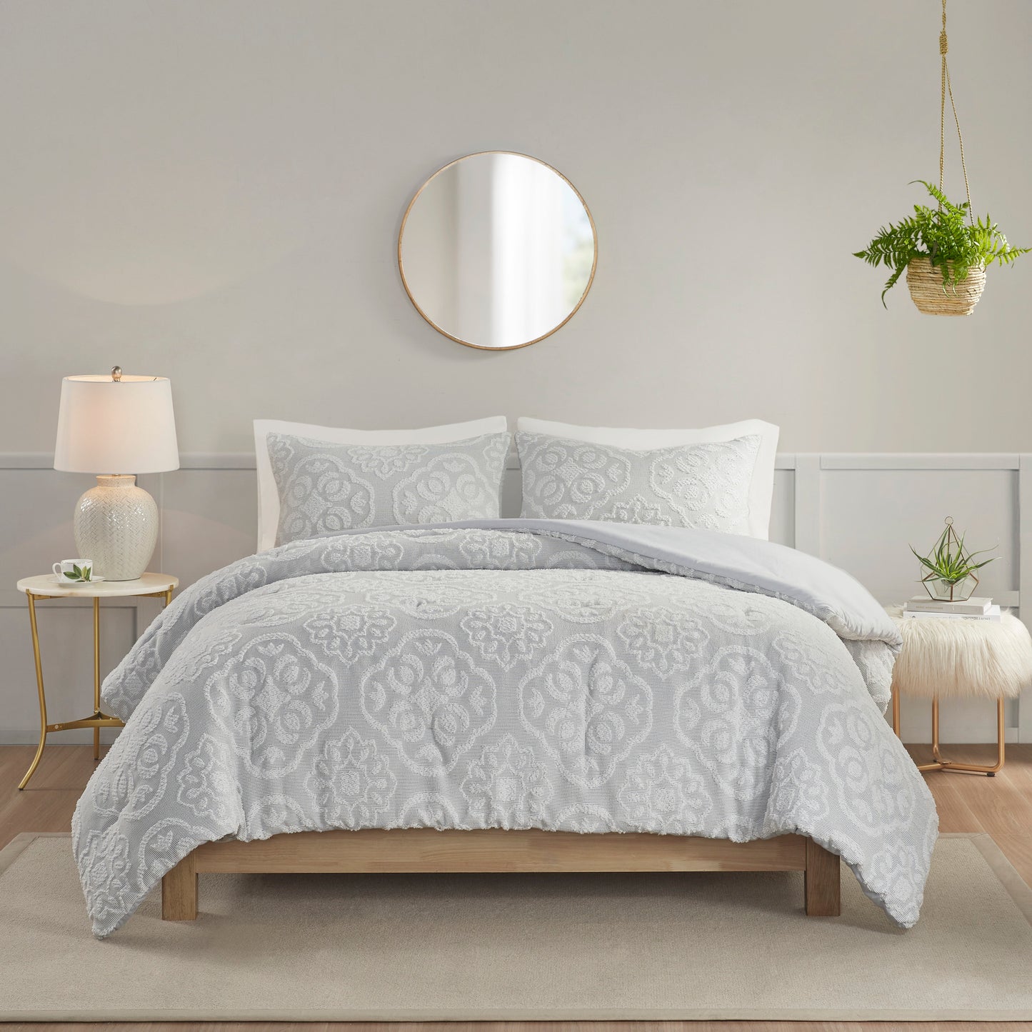 Madison Park 3 Piece Tufted Woven Medallion Comforter Set