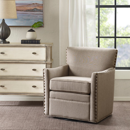 Madison Park Herringbone Texture Swivel Chair