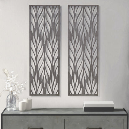 Madison Park Grey Laser Cut Wood 2-piece Panel Wall Decor Set