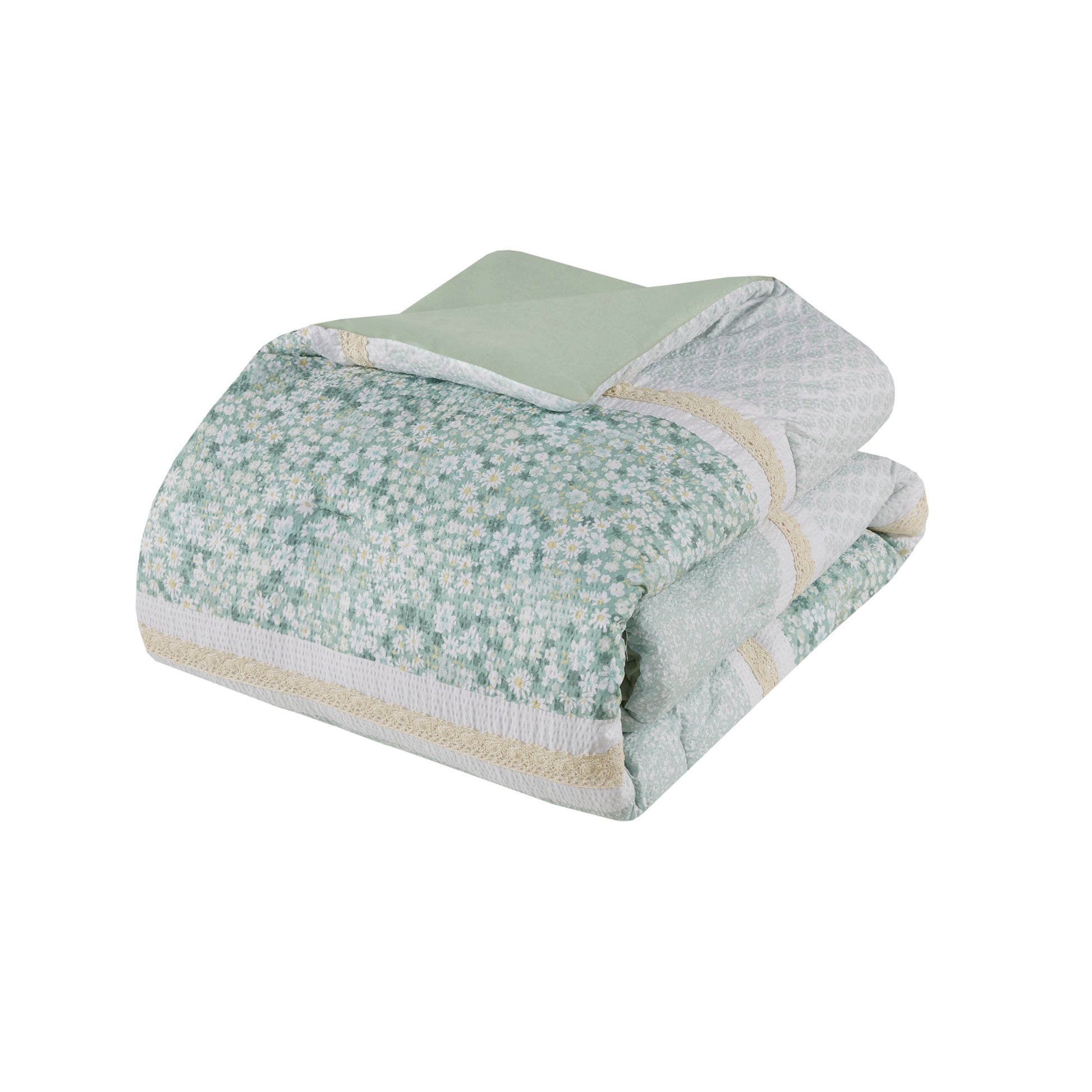 Madison Park 5 Piece Seersucker Comforter Set with Throw Pillows