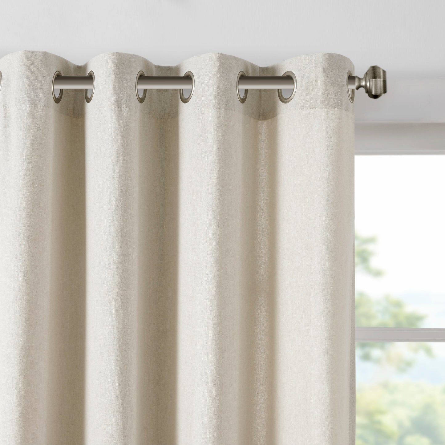 Madison Park Solid Piece Dyed Grommet Top Curtain Panel