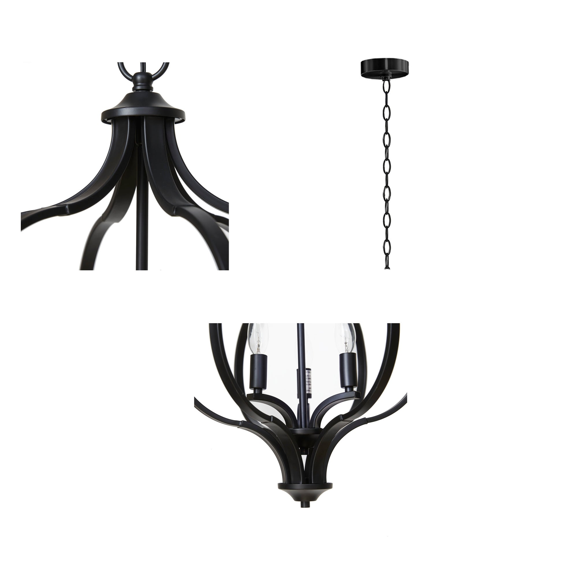 Hampton Hill 3-Light Metal Chandelier with Adjustable Chain