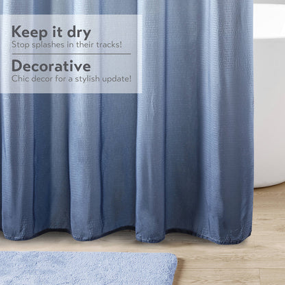 Madison Park Ombre Printed Seersucker Shower Curtain