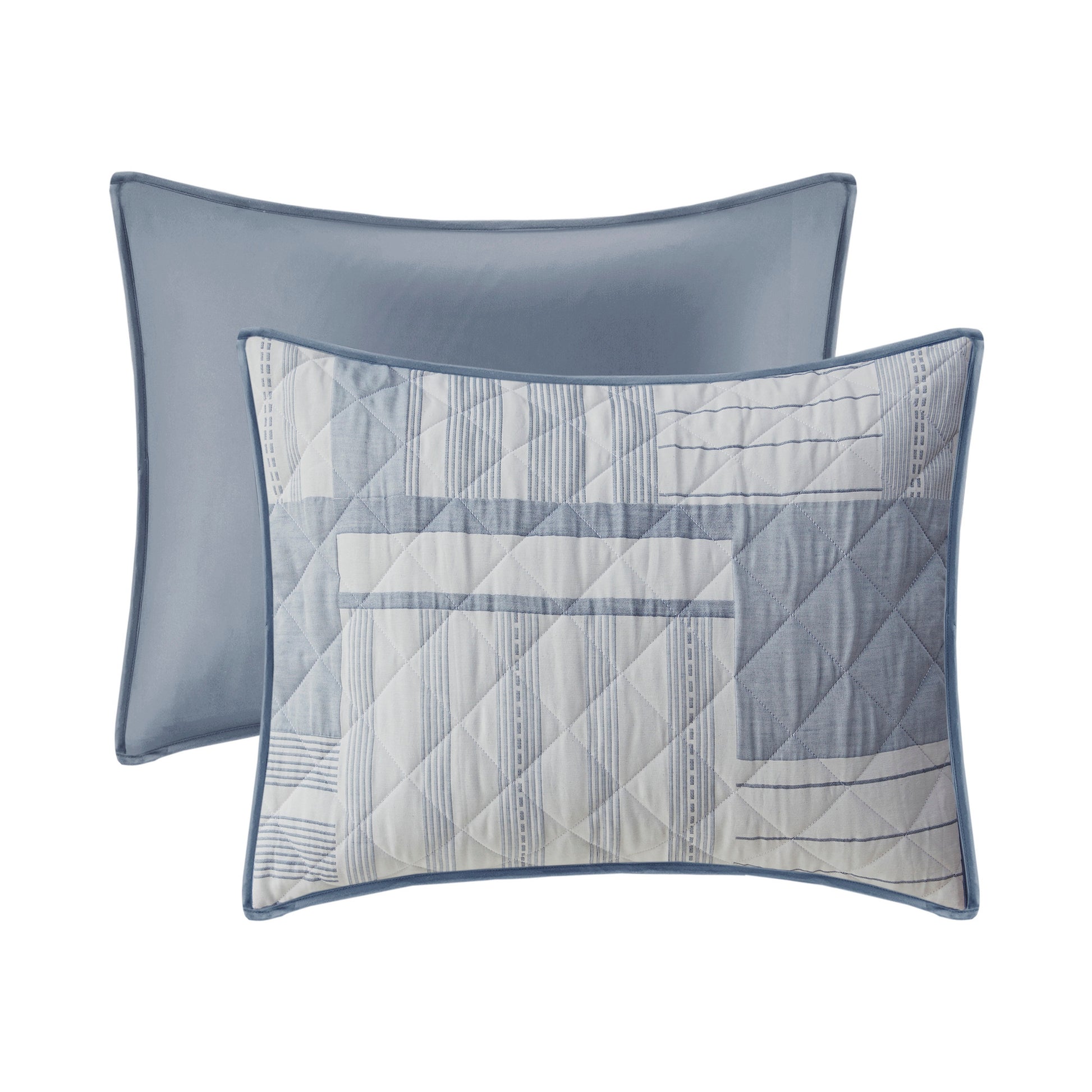 Madison Park 3 Piece Jacquard Patchwork Quilt Set