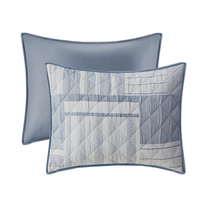 Madison Park 3 Piece Jacquard Patchwork Quilt Set
