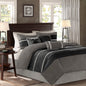 Madison Park 7 PC Pieced Faux Suede Comforter Set