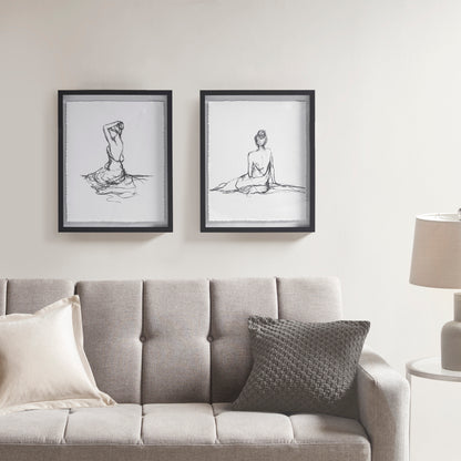 Madison Park Sketch 2-piece Framed Glass and Matted Wall Art Set