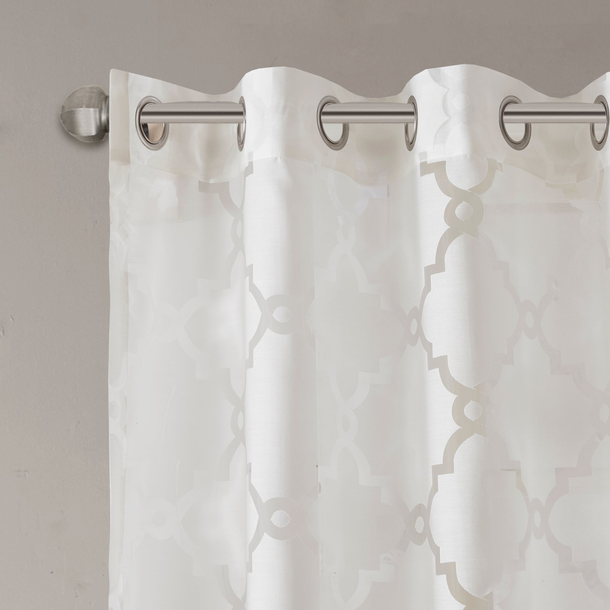 Madison Park Fretwork Burnout Sheer Curtain Panel