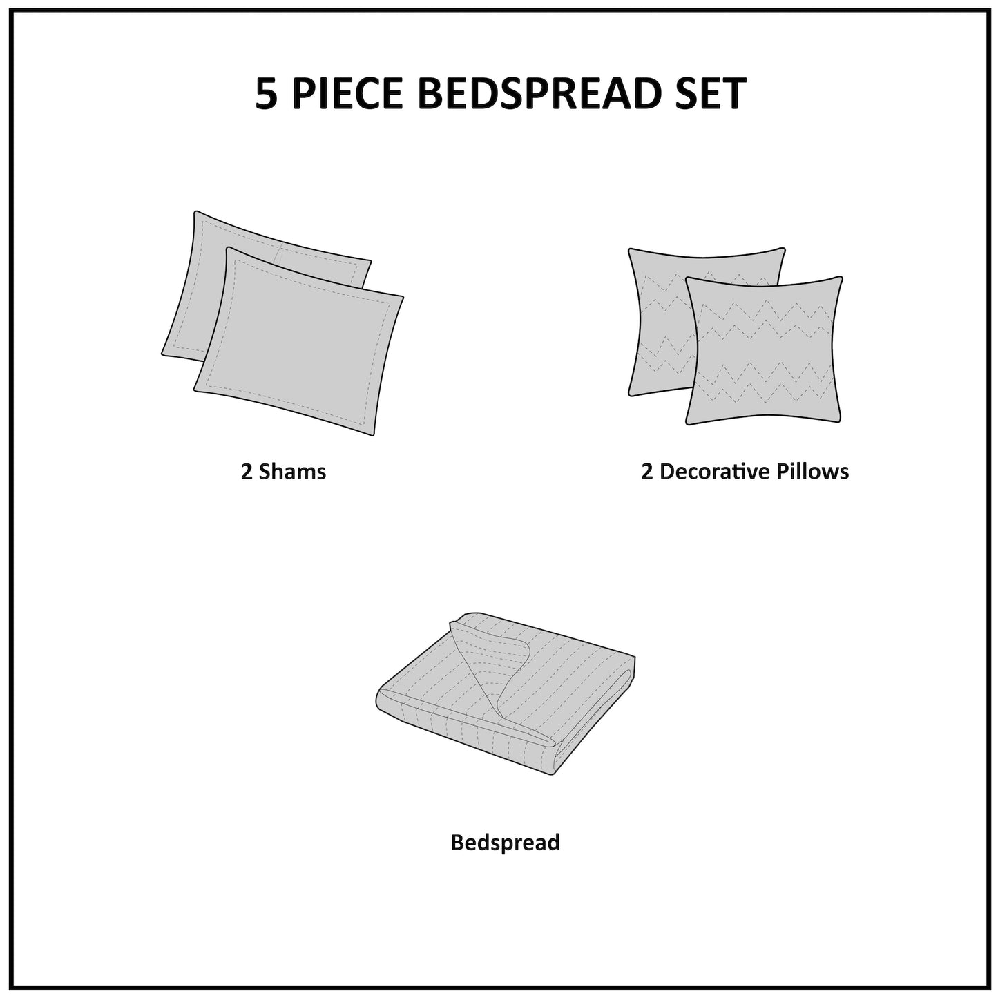 Madison Park 5 Piece Reversible Bedspread Set