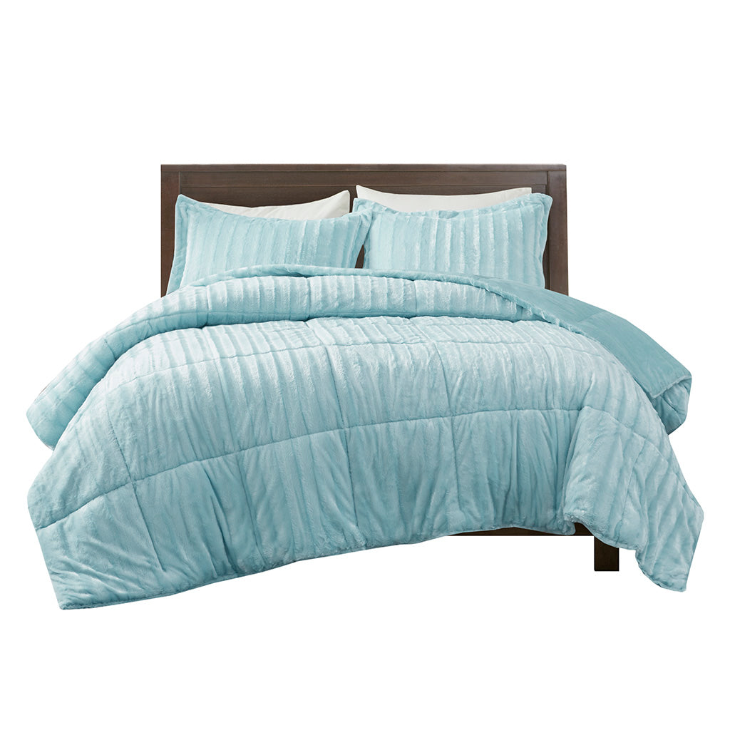 Madison Park Faux Fur Comforter Mini Set