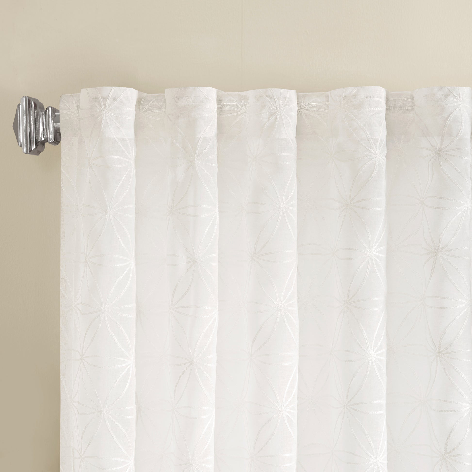 Madison Park Sheer Embroidered Window Valance