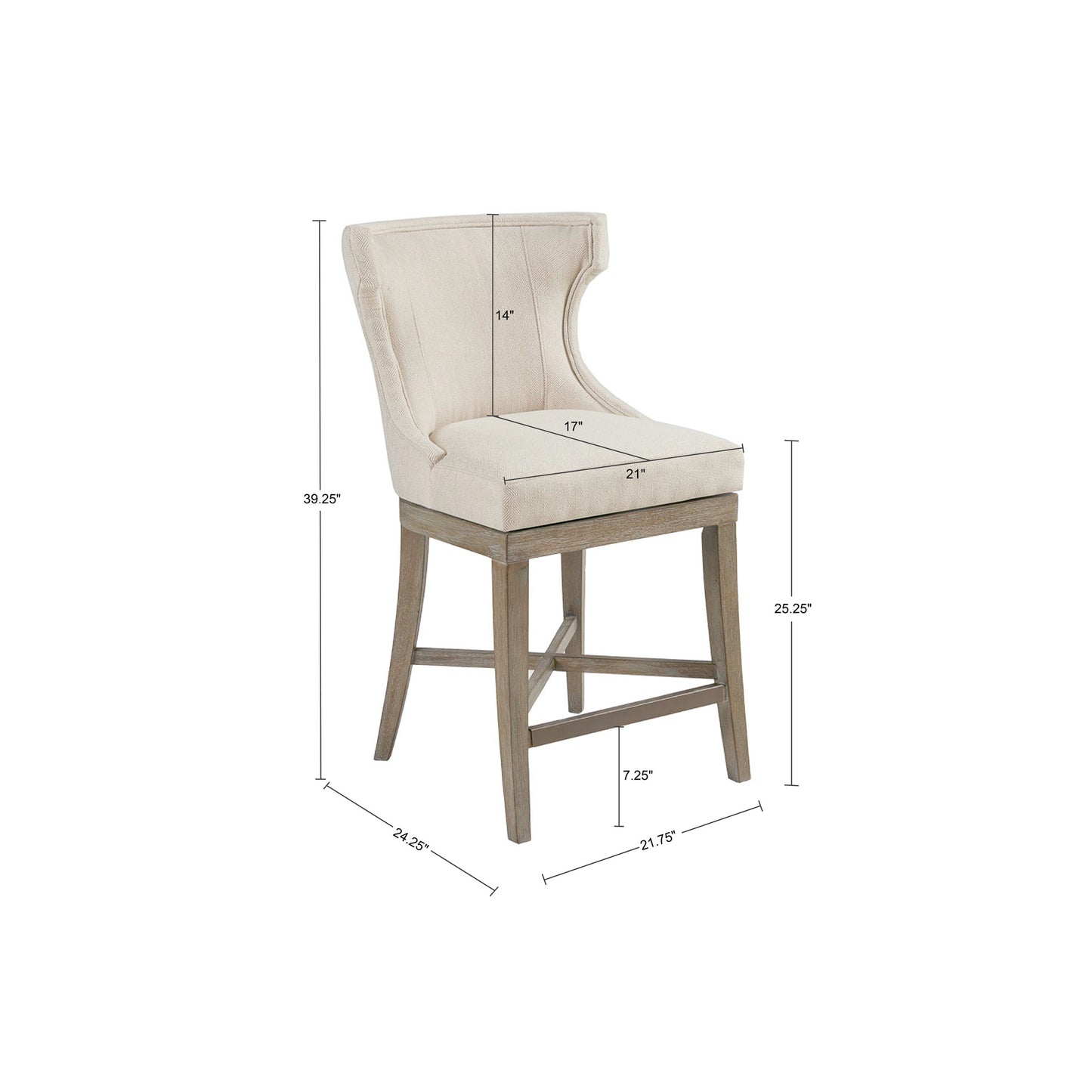 Madison Park Counter Stool With Swivel Seat