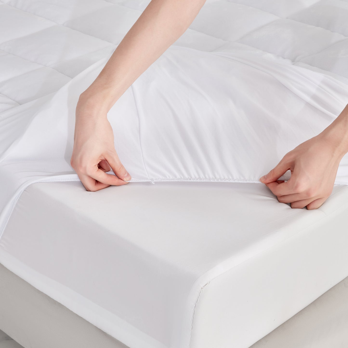 Madison Park Overfilled Plush Hypoallergenic Down Alternative Waterproof Mattress Pad