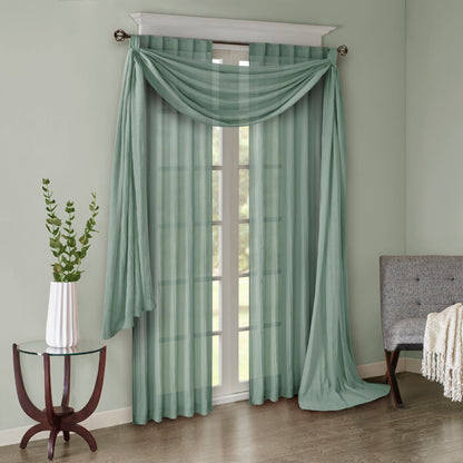Madison Park Solid Crushed Curtain Panel Pair