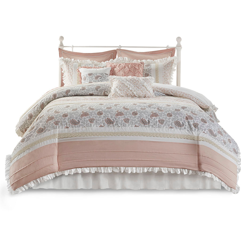 Madison Park 9 Piece Cotton Percale Comforter Set