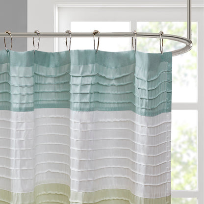 Madison Park Faux Silk Shower Curtain