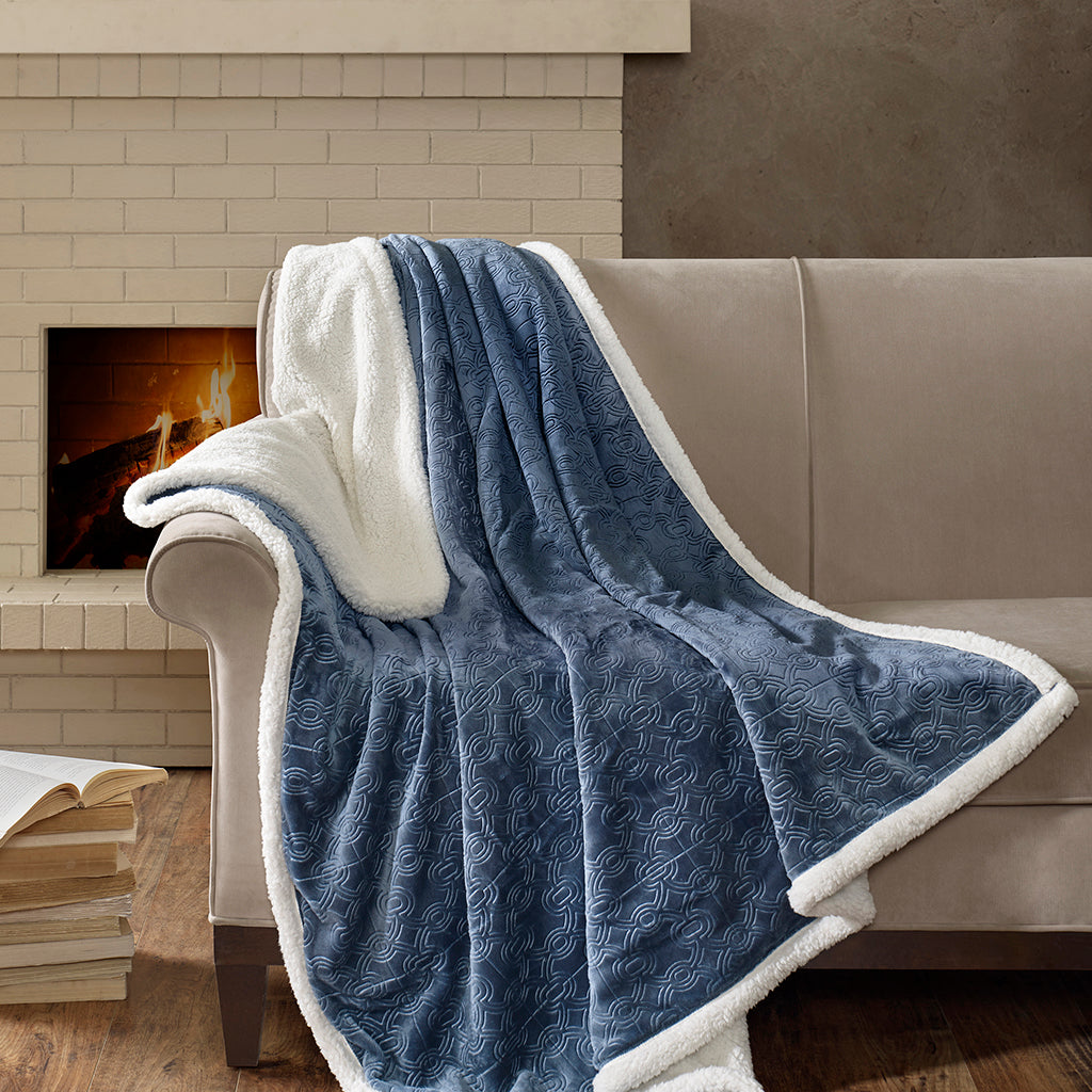 Madison Park Oversized Textured Plush Throw