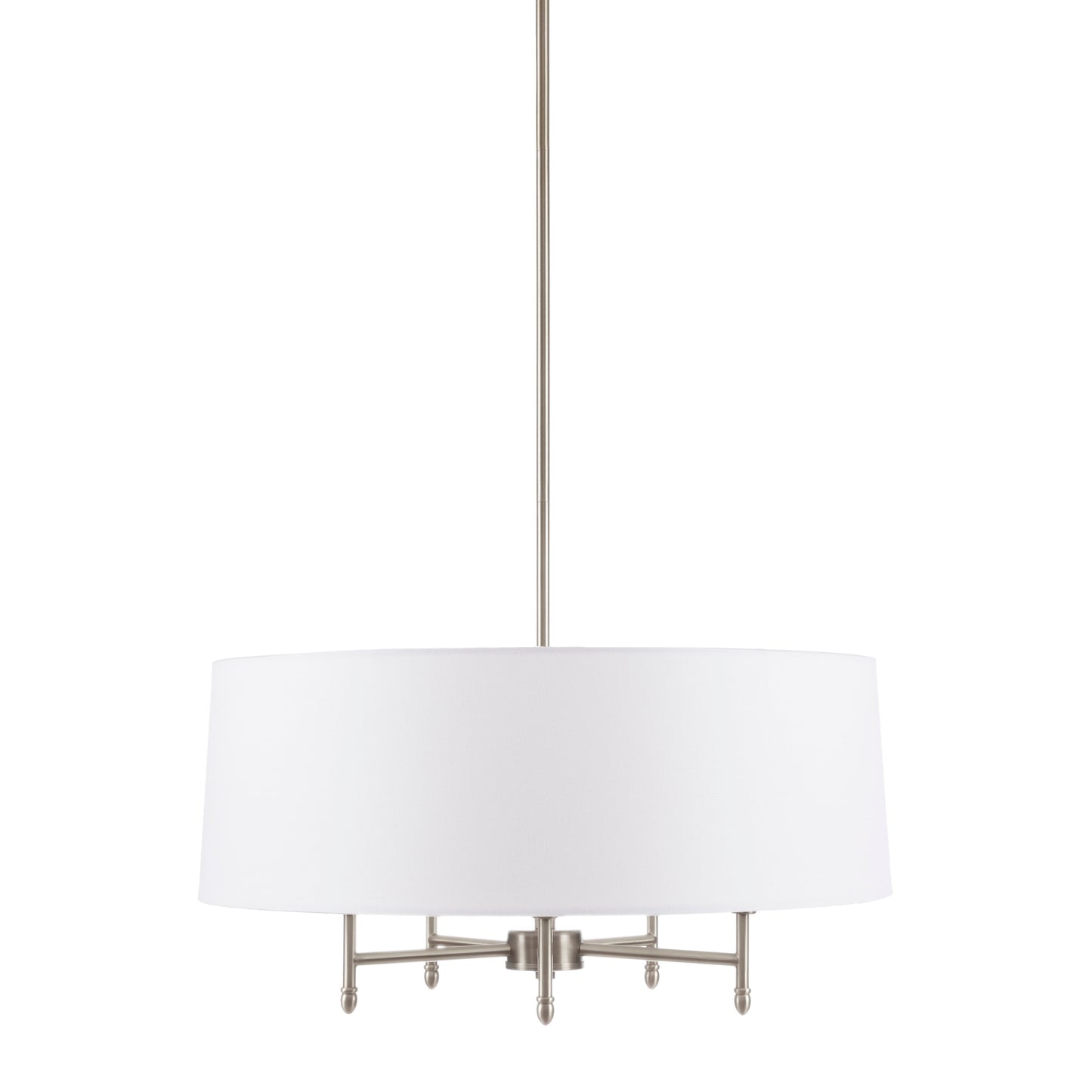 Hampton Hill Presidio 5-Light Dimmable Chandelier with Drum-shaped Fabric Shade & Adjustable Height
