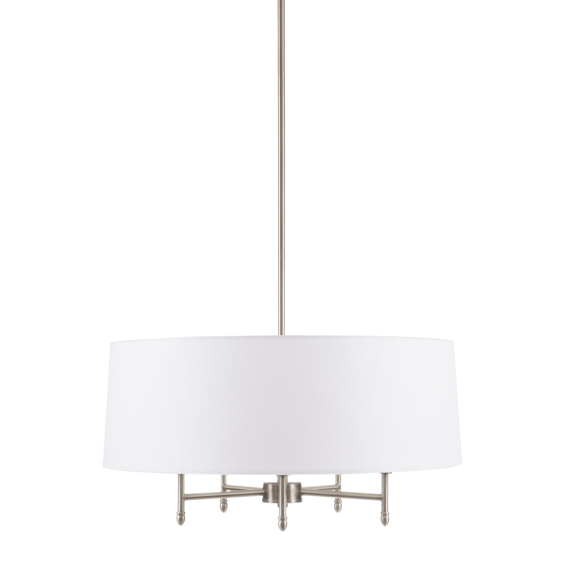 Hampton Hill Presidio 5-Light Dimmable Chandelier with Drum-shaped Fabric Shade & Adjustable Height