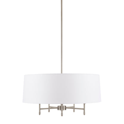 Hampton Hill Presidio 5-Light Dimmable Chandelier with Drum-shaped Fabric Shade & Adjustable Height