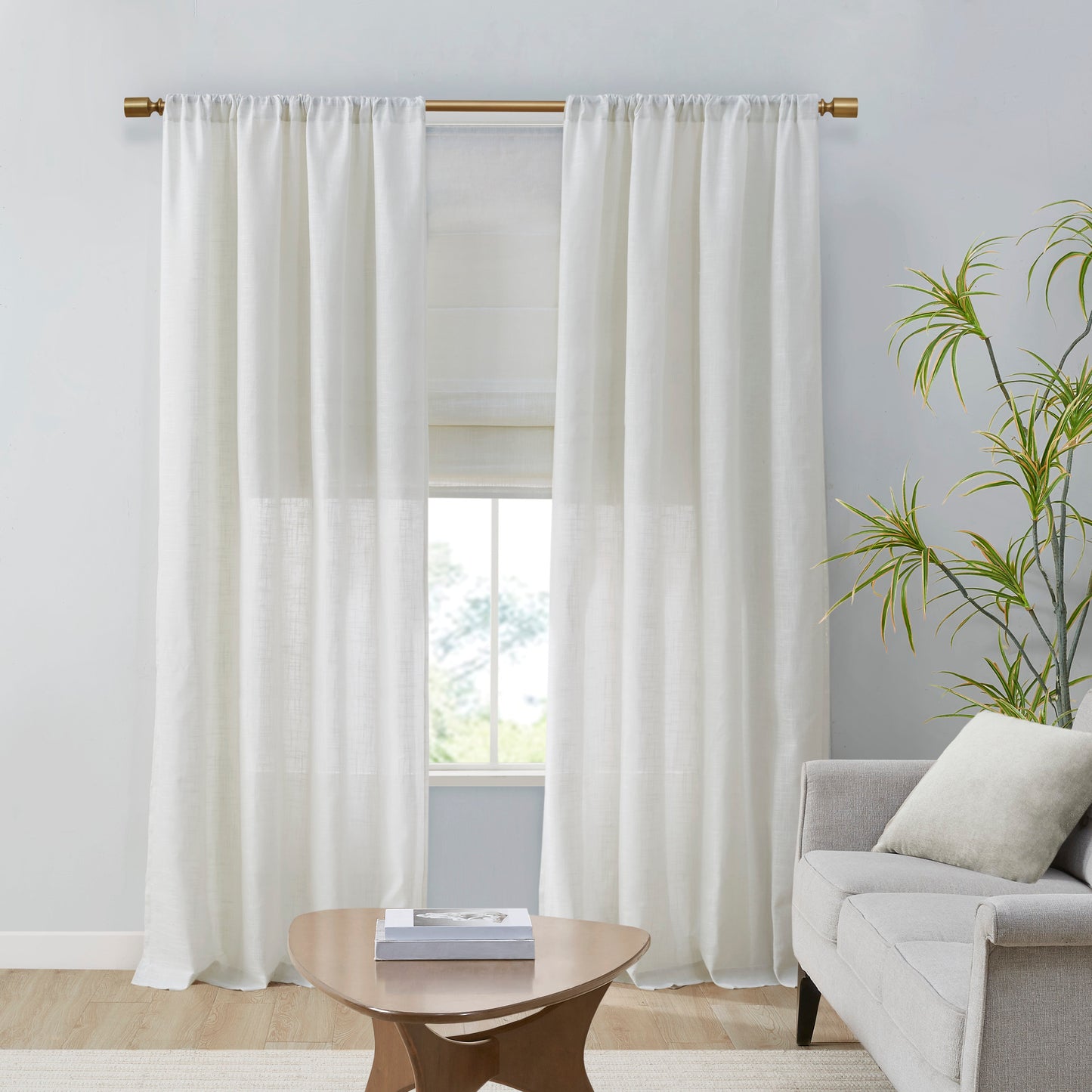 Madison Park Linen Blend Light Filtering Curtain Panel Pair