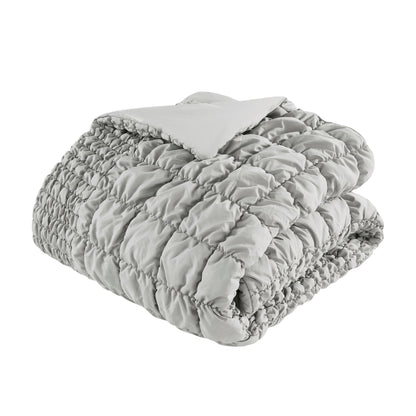 Madison Park 3 Piece Stripe Ruched Comforter Set