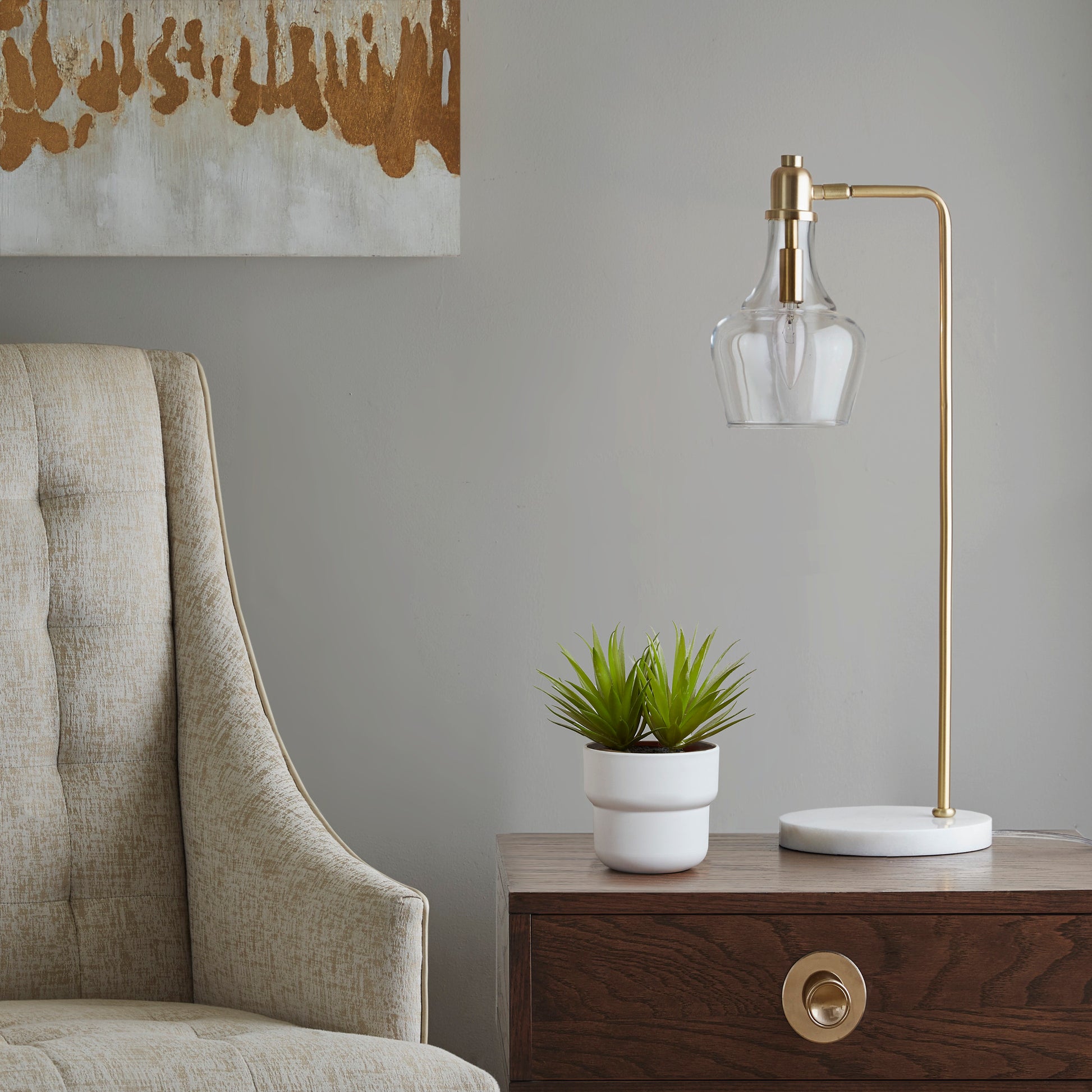 Hampton Hill 24" H Table Lamp with Marble Base