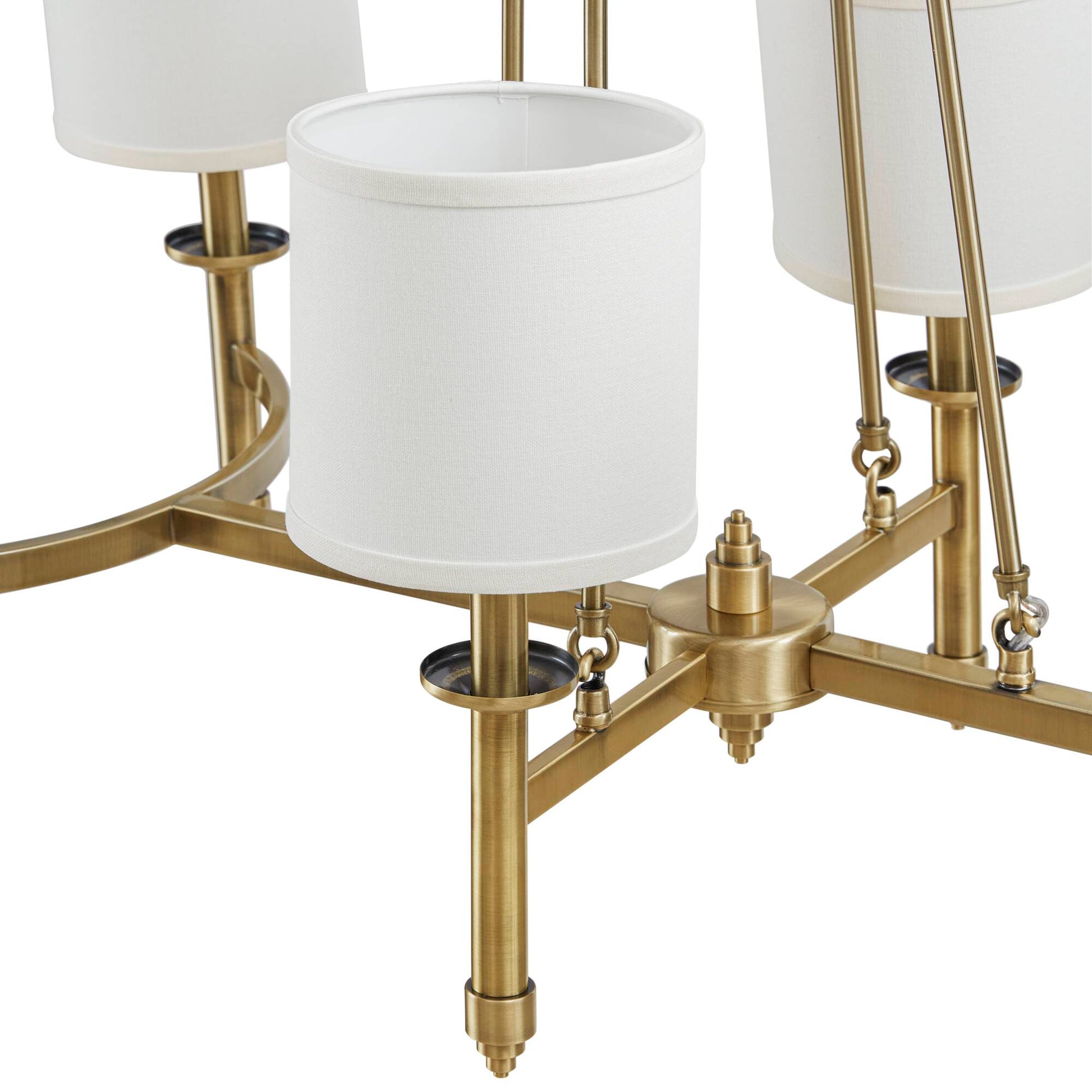 Hampton Hill 6-light Chandelier with Fabric Drum Shades